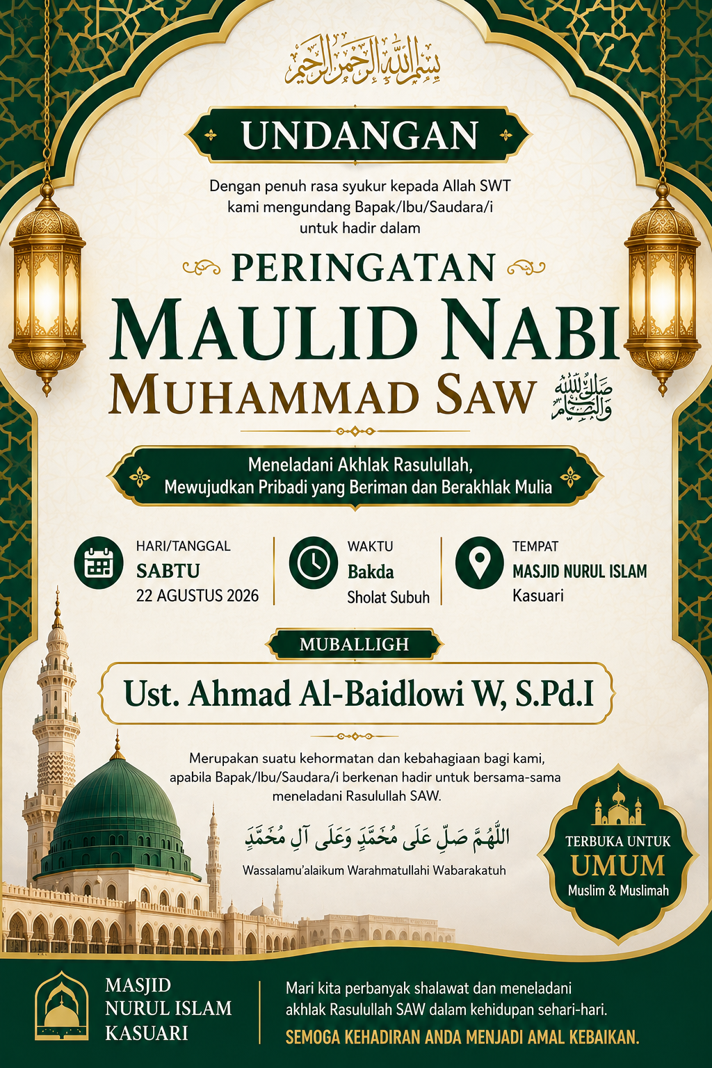 Peringatan Maulid Nabi Muhammad SAW 1448/2026